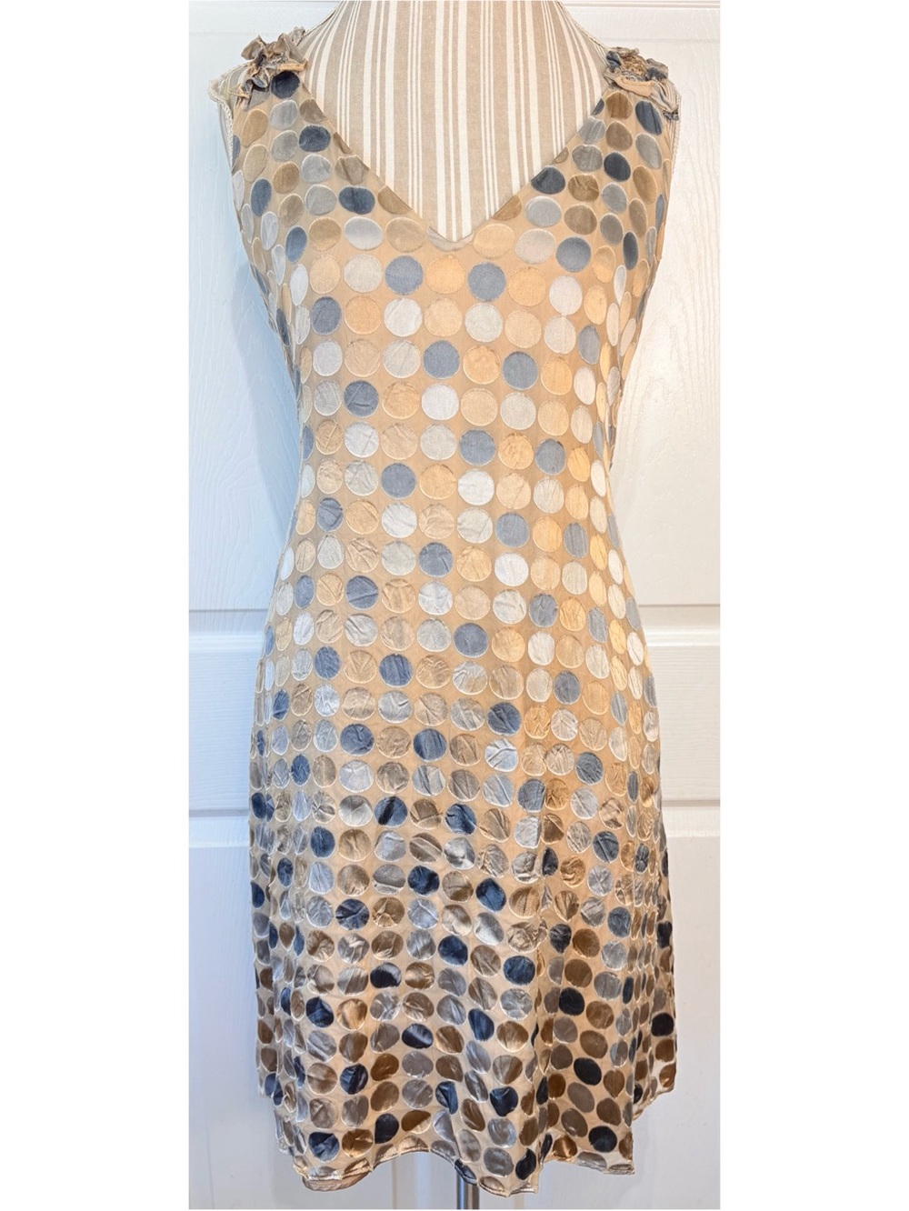 WITCHERY Australia Silk Burnout Polka Dot Pullover Shift Dress Size 12
